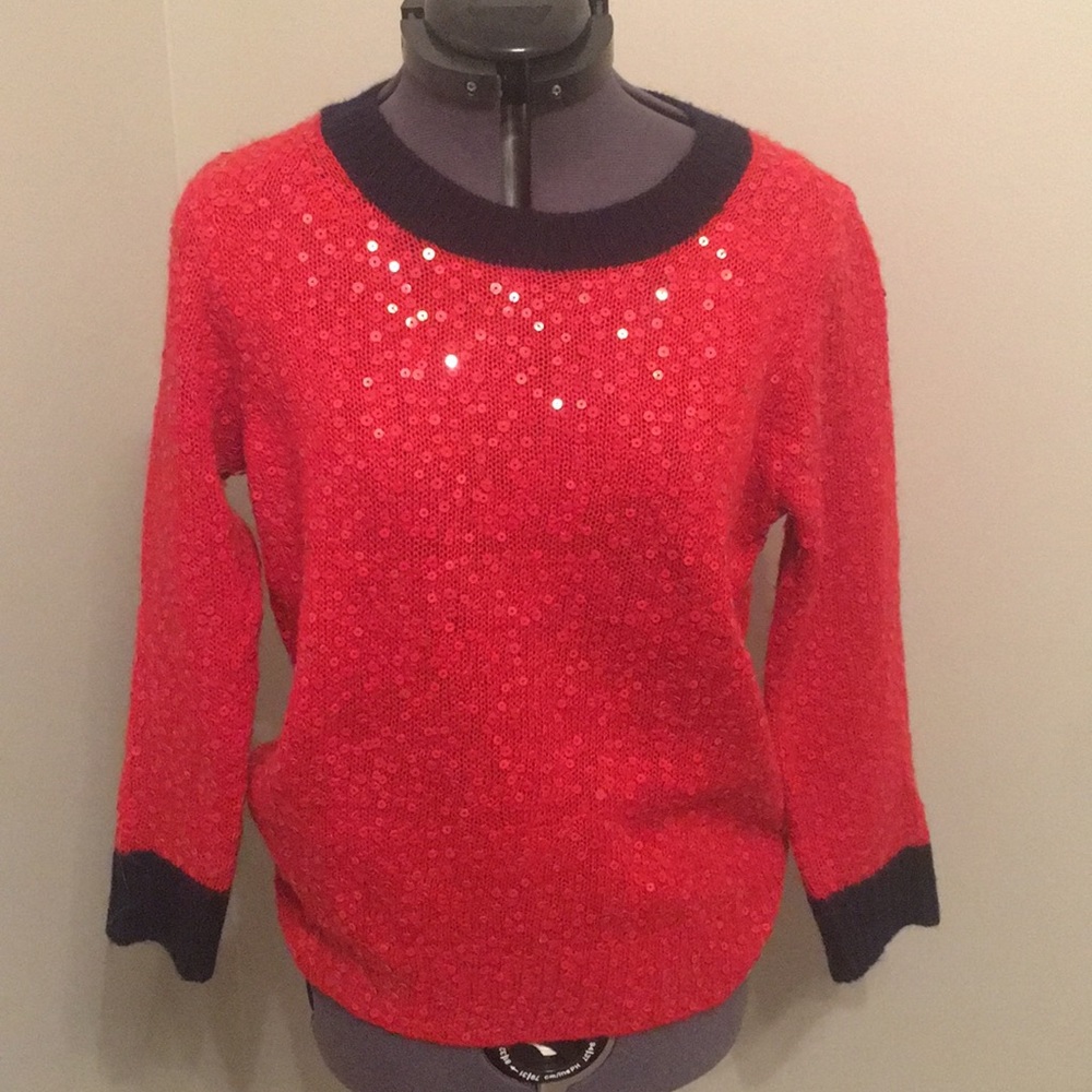 J Crew Small Red sequin sweater